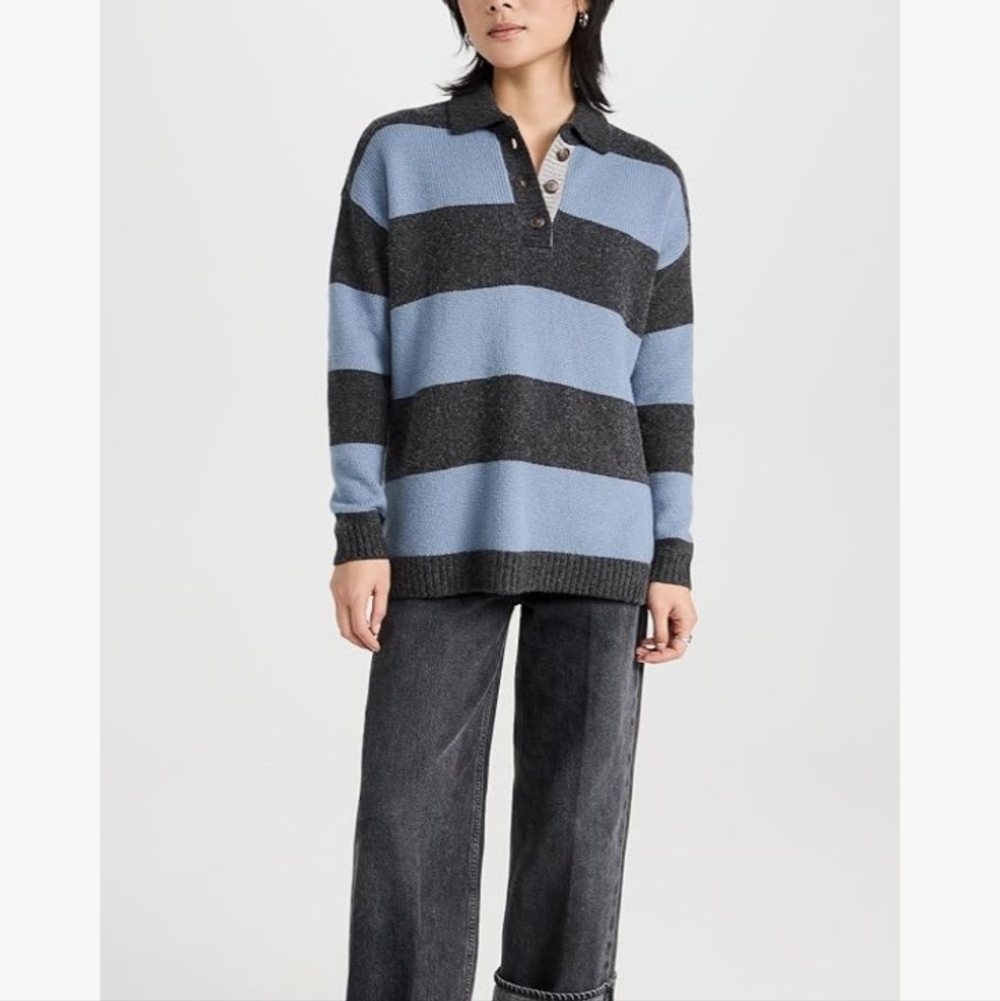MADEWELL RUGBY UNISEX STRIPES POLO SWEATER EUC WOOL & ALPACA BLEND SIZE XL - Picture 4 of 15